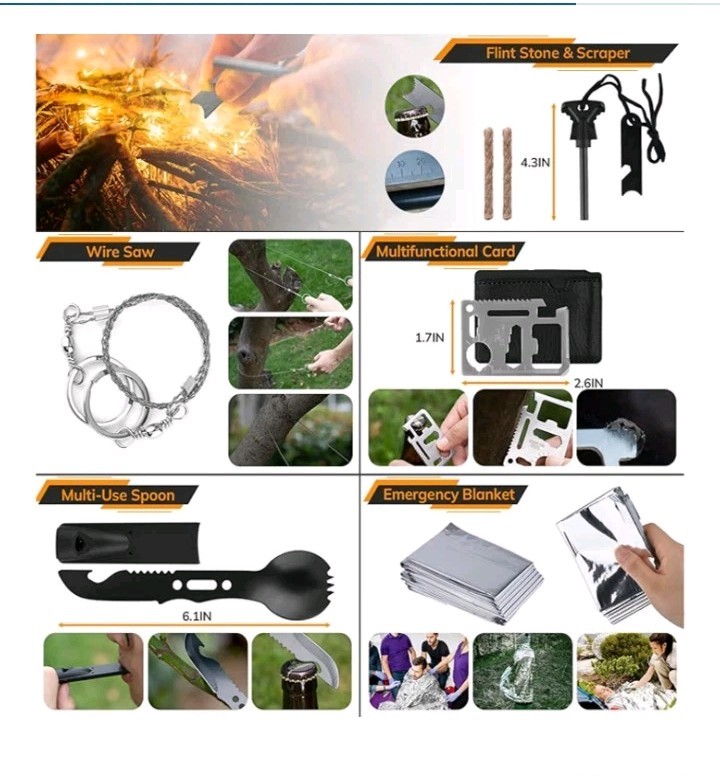 🎯 250+Piece Tactical Survival Kit with First Aid and Emergency Gear Brand New