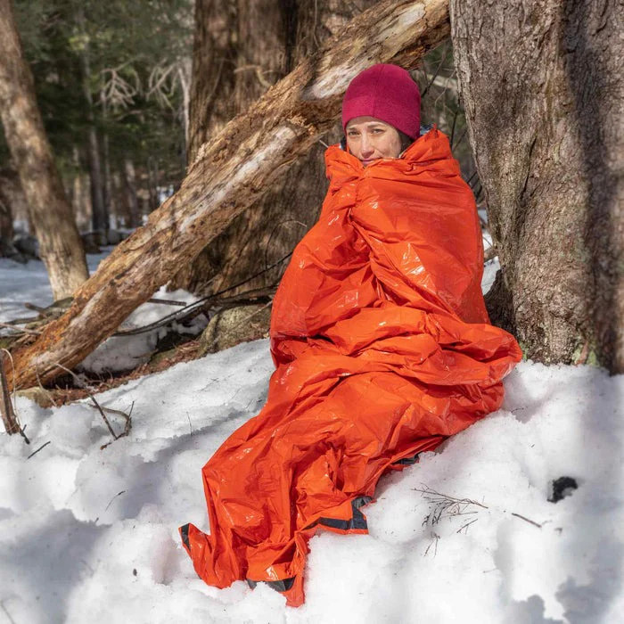 SOL Emergency Bivvy with Rescue Whistle Thermal Blanket EDC Survival Kit Orange