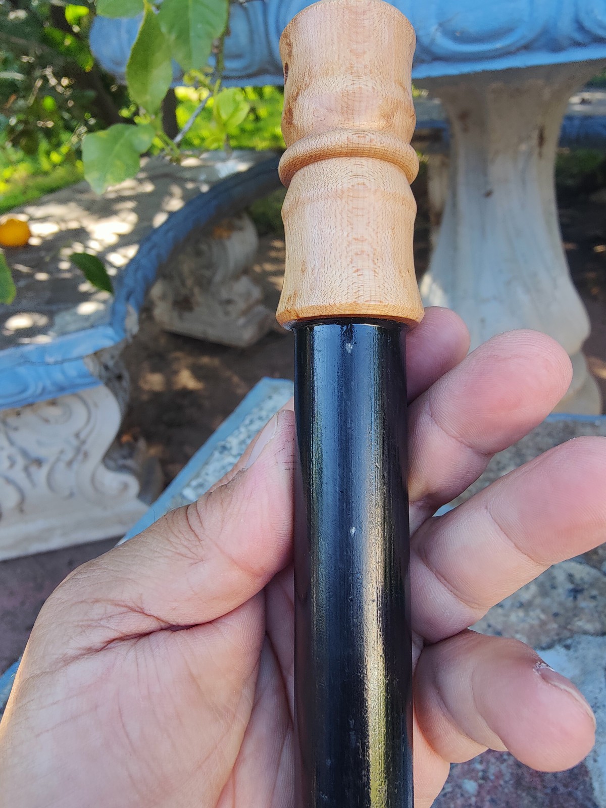 Bushcraft 5″ x 1″ ferrocerium rod with Birdseye maple wood handle | mischmetal