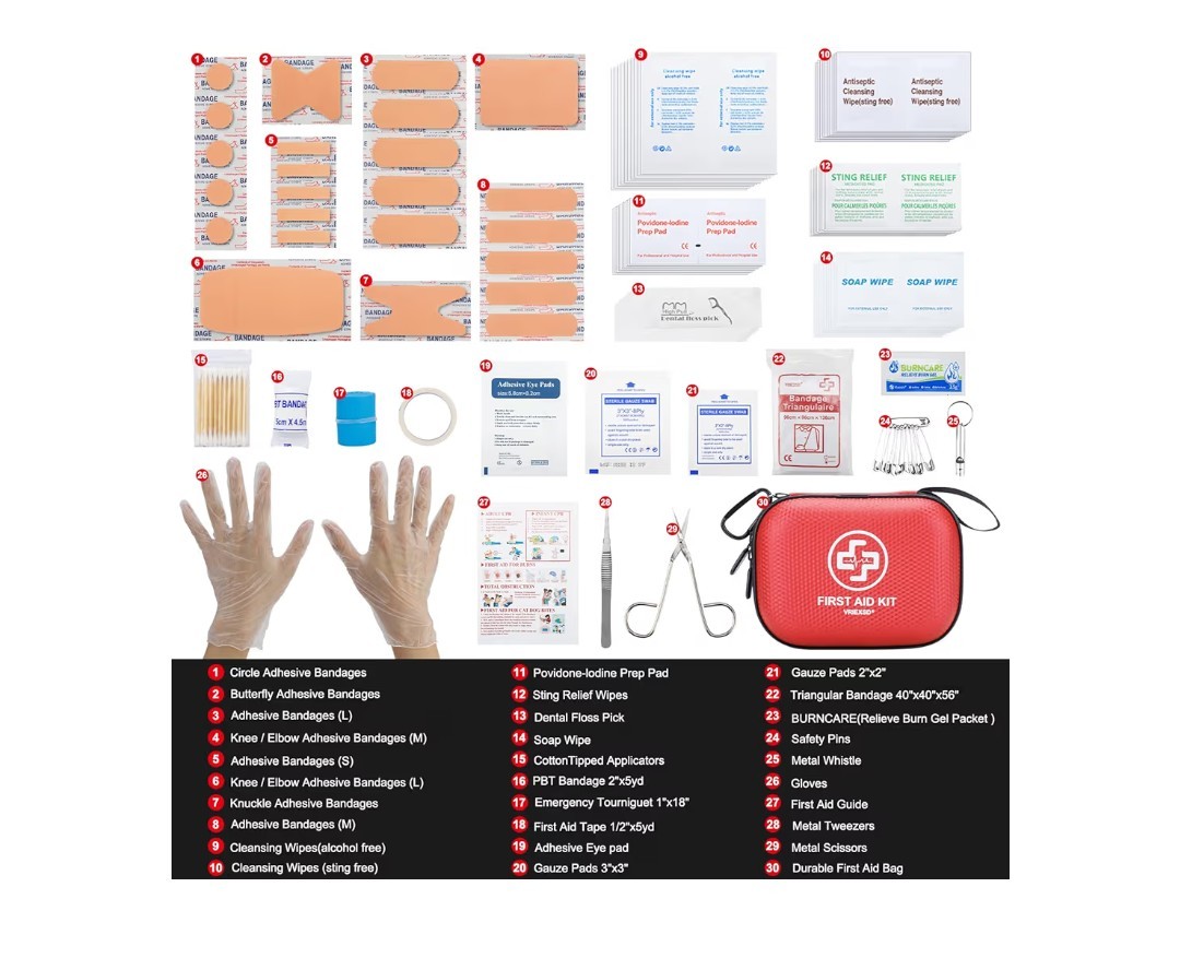 Mini First Aid Kit 150-Piece Waterproof Hard Case | Travel Car Camping Emergency