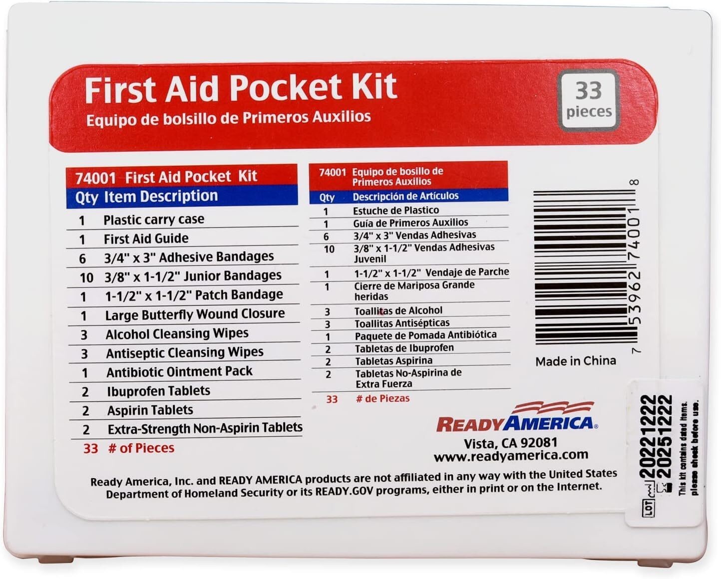 72 Hour Emergency Kit 2-Person 3-Day Backpack First Aid Kit Survival Blanket