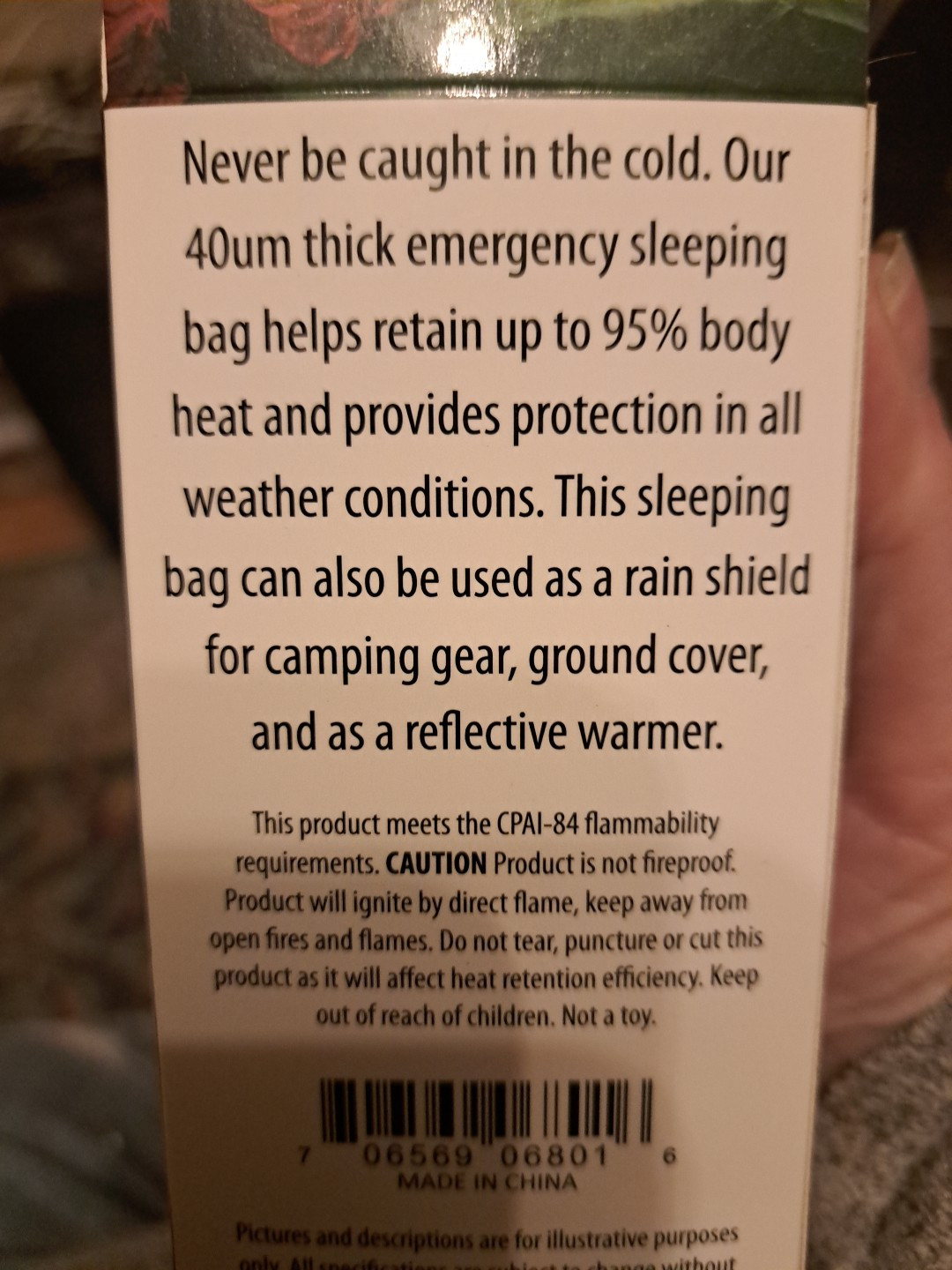 Sleeping Bag Emergency/ Outdoors Reusable Heavy Duty Mylar,