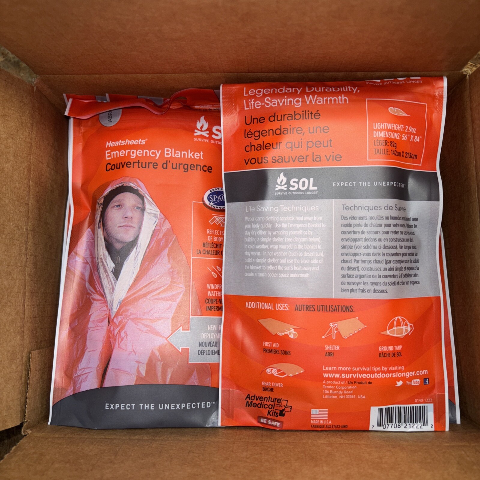 Adventure Medical First Aid New Heatsheets Emer Blanket 0140-1222 CASE OF 12