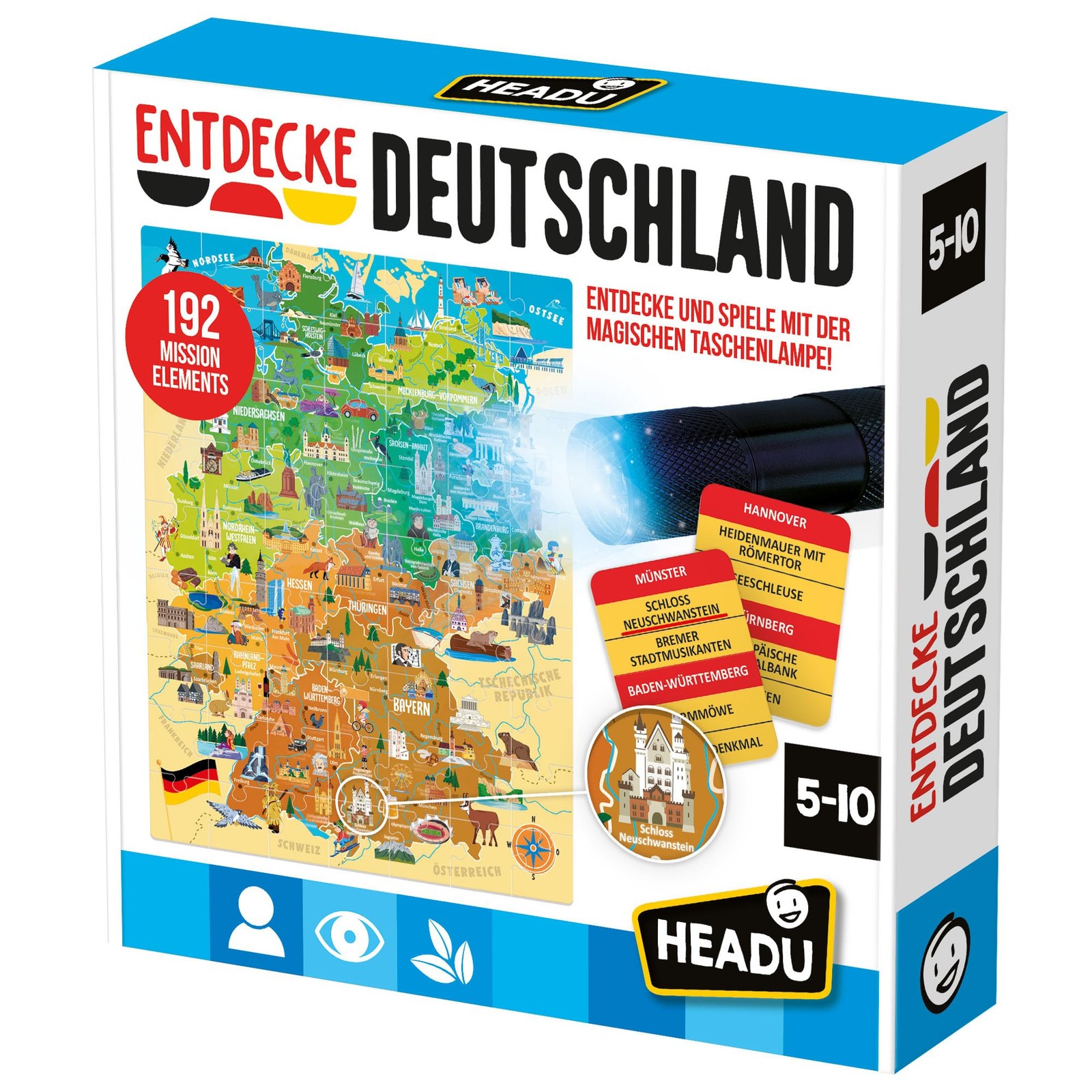 Discover Germany Exciting Geography Board Game with Magic UV Bag…