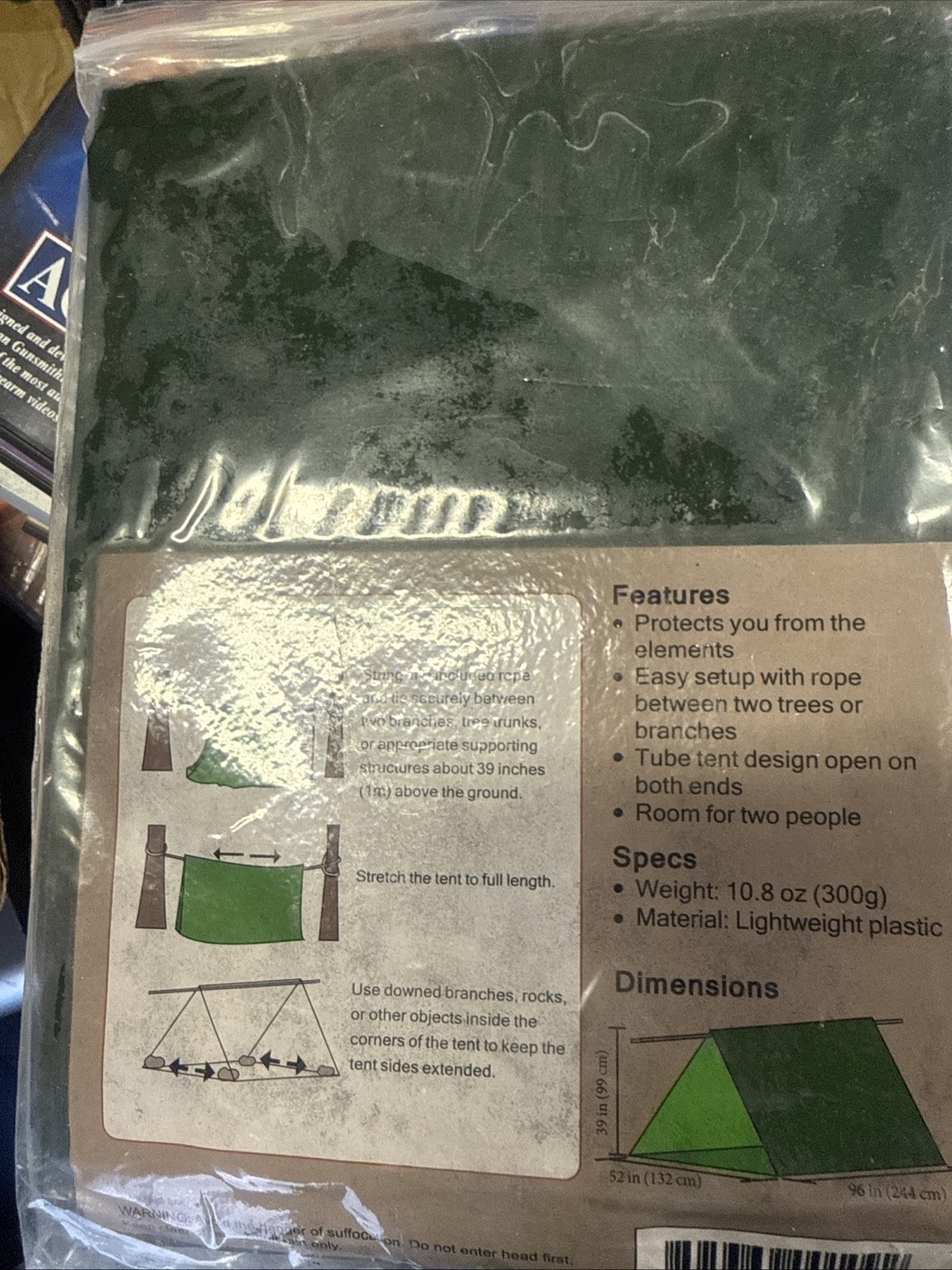 Emergency Zone TUBE TENT Shelter for emergencies, BRAND NEW Sealed – 2 People