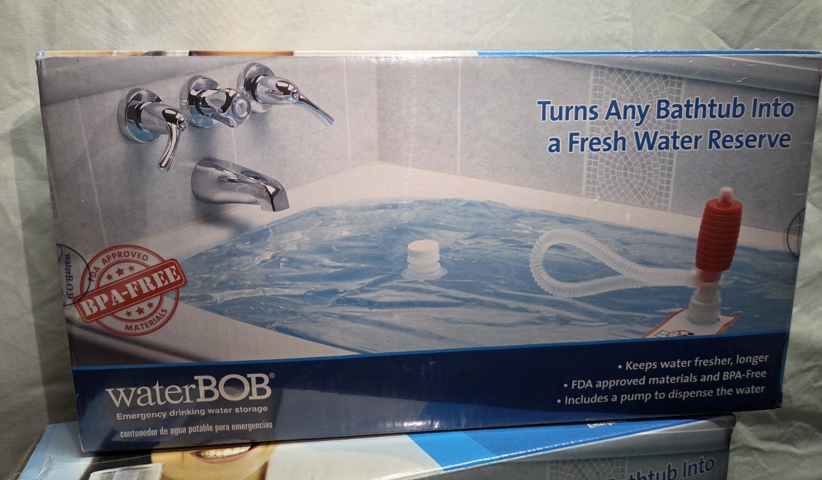 Lot of 2 WaterBOB Bathtub Emergency Water Storage Container Drinking 100gal