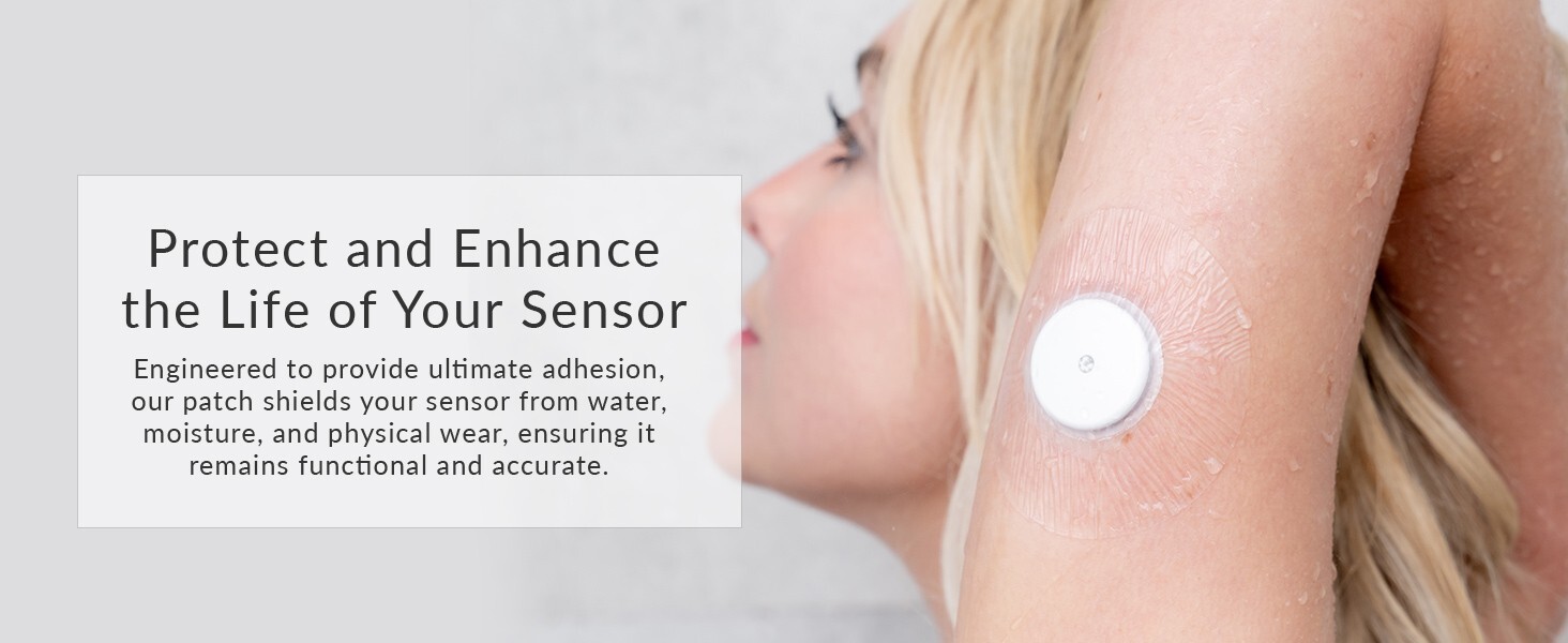 12 Transparent Waterproof Patches for Libre 1, 2, 3 CGM Sensors + 12 prep wipes