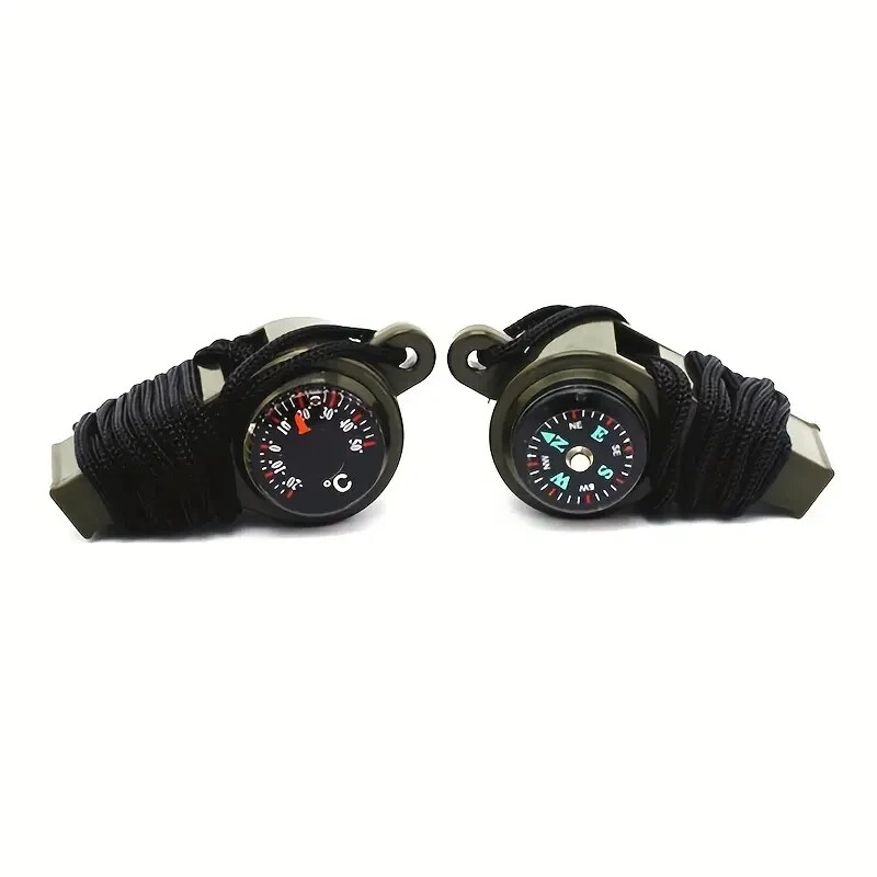 Hiking 3 in1 Outdoor Camping Emergency Survival Gear Whistle Compass Thermometer