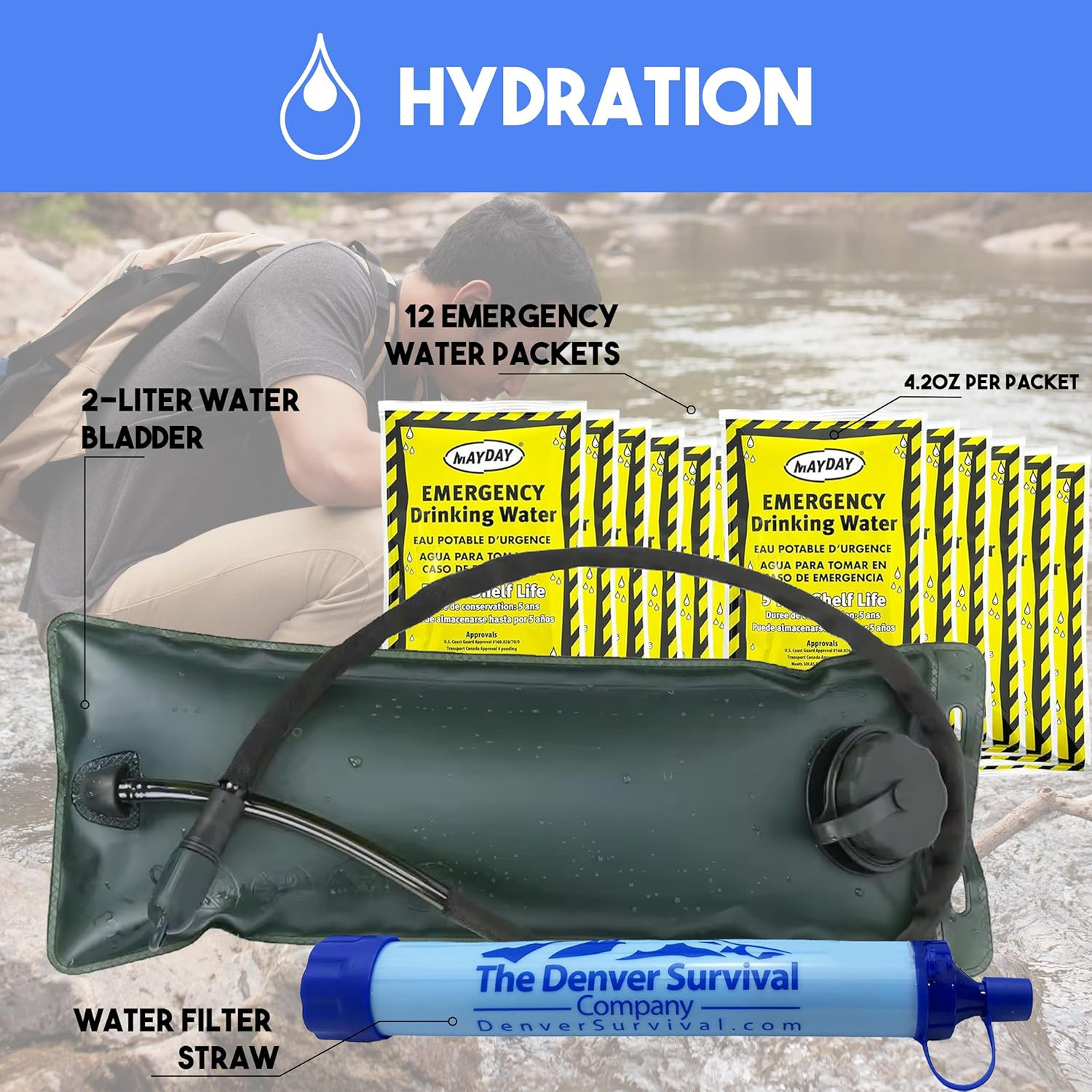 Denver: Premium 72 Hour Survival Backpack with Supplies – 2024 Model Bug Out Bag
