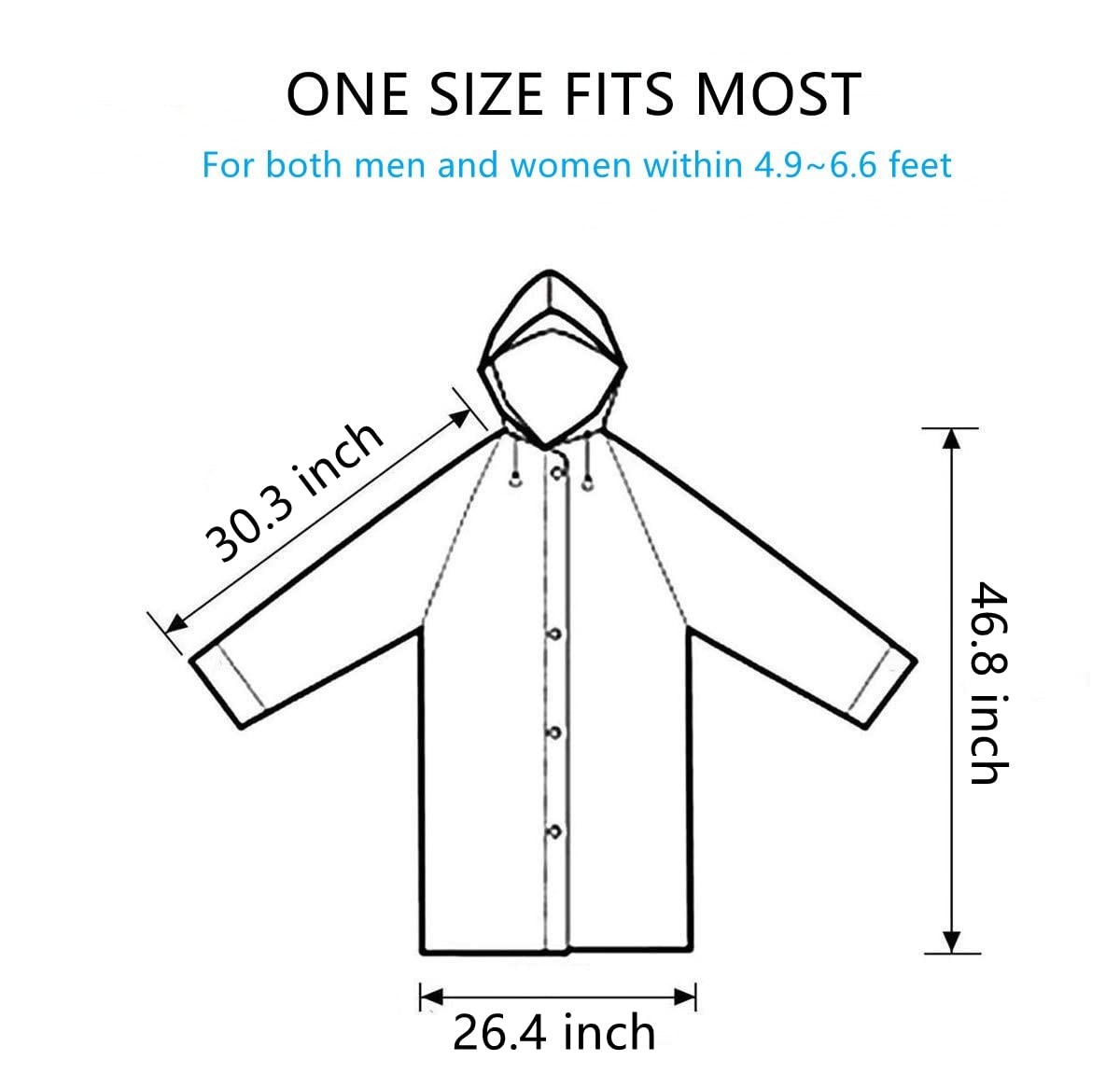 Rain Poncho Raincoats for Adult Reusable – 2-5 Pack EVA Waterproof Rain Coat …