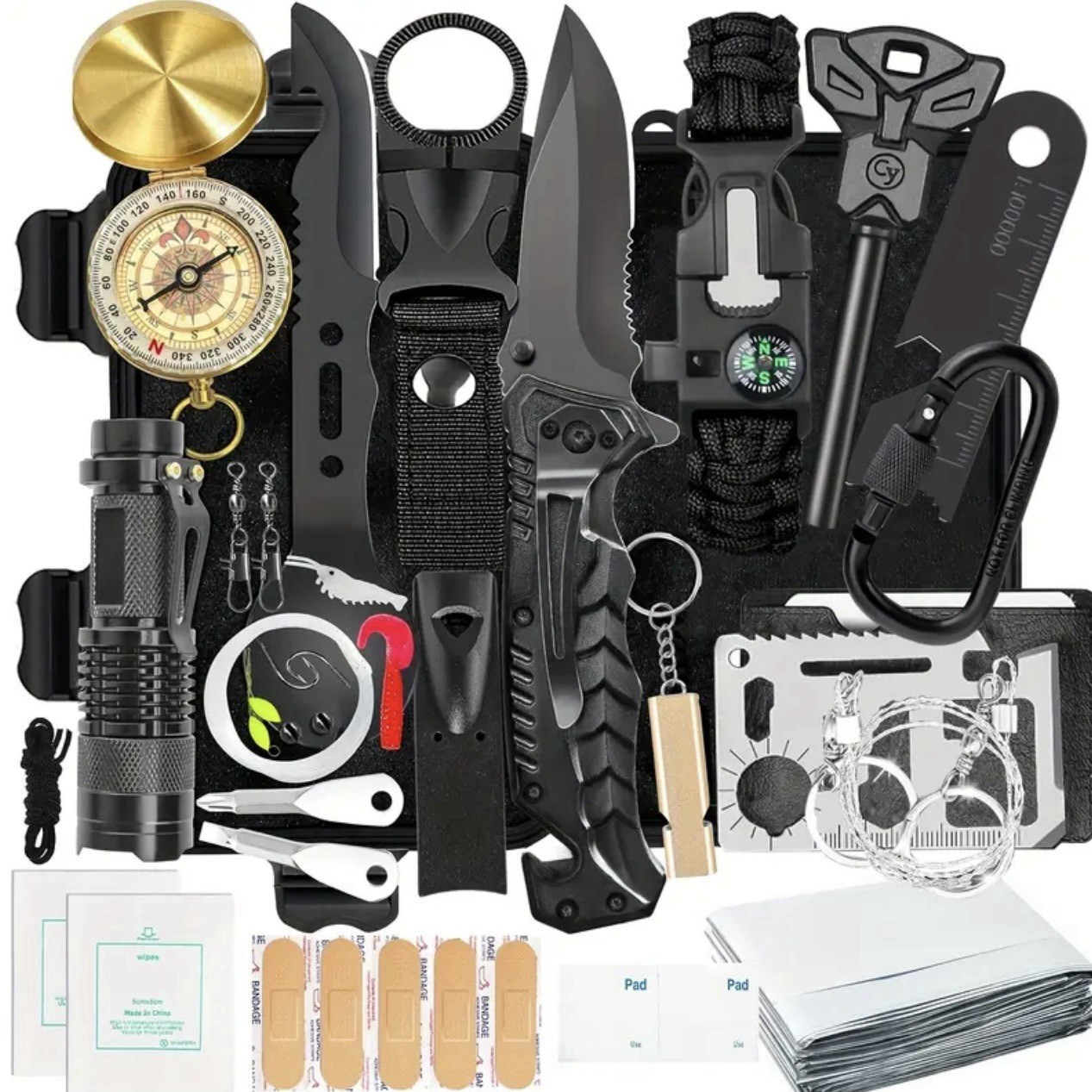 Ultimate Emergency Survival Kit 36Pcs Outdoor Camping Hiking Tactical First Aid