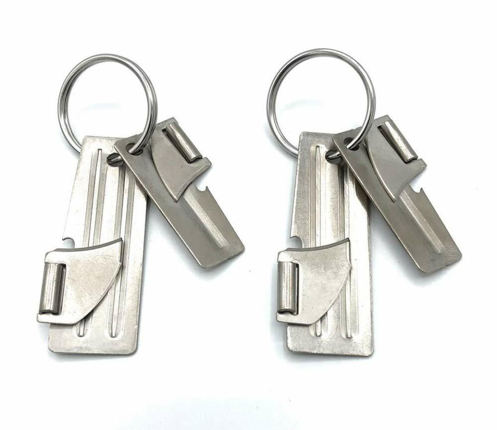 Two Set of P38&P51 Military Can Openers Stainless Steel Key Rings 6-piece bundle