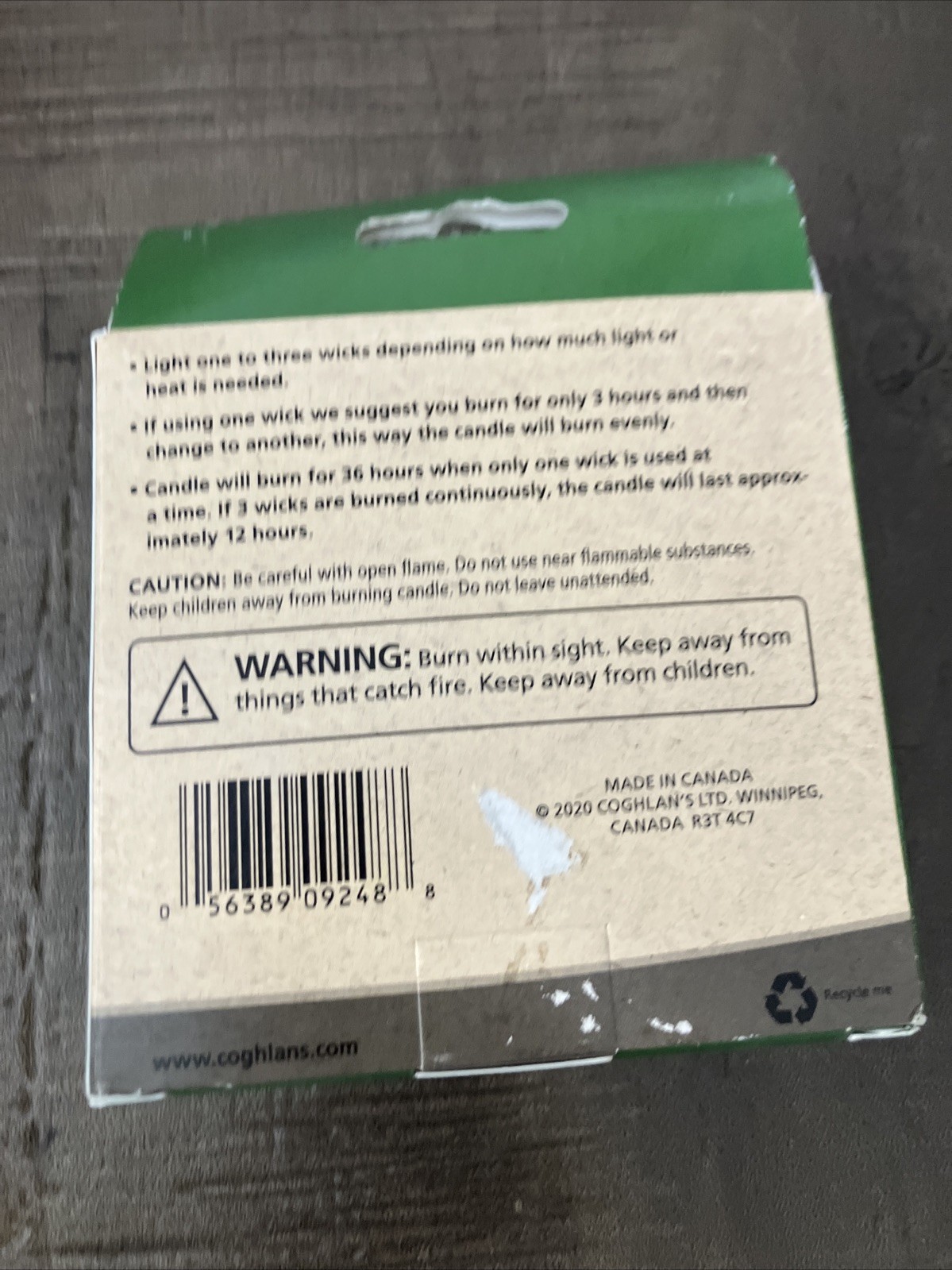 Coghlan’s Survival Candle 36-Hour Burn Time Triple Wick Long-Lasting Light