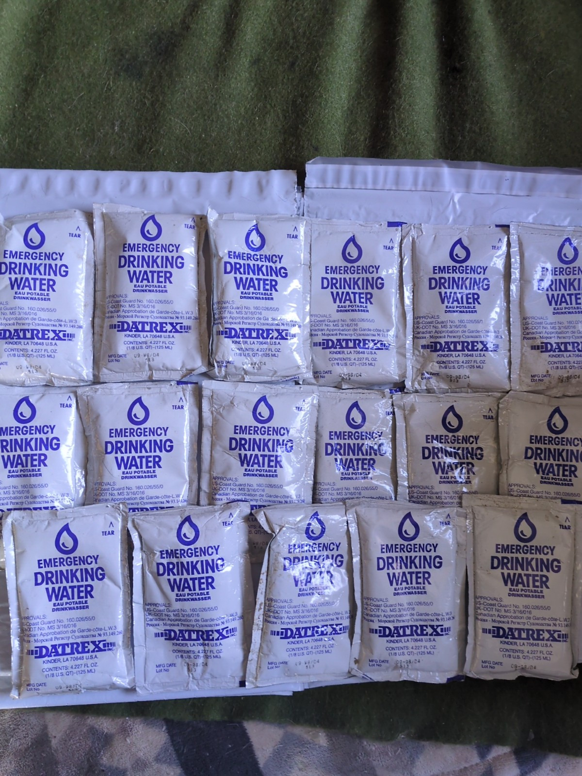 12x Military Datrex Emergency Water Packet 4.227 oz Ea. 3 Day/72 Hour Supply NOS
