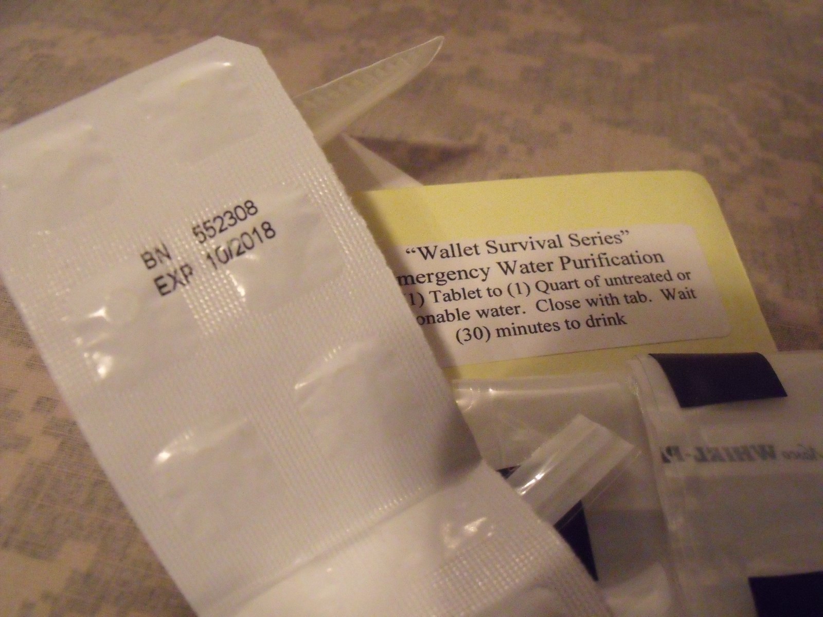 “Wallet Survival Series”: Emergency Water Purification Kit – Purify 2 1/2 Gallon