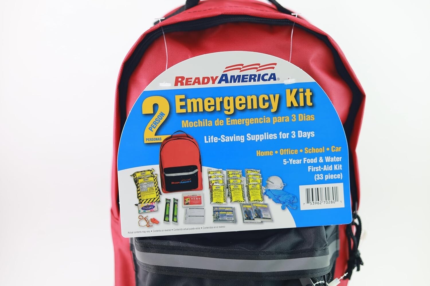 72 Hour Emergency Kit, 2-Person, 3-Day Backpack, Includes First Aid Kit, Surv…