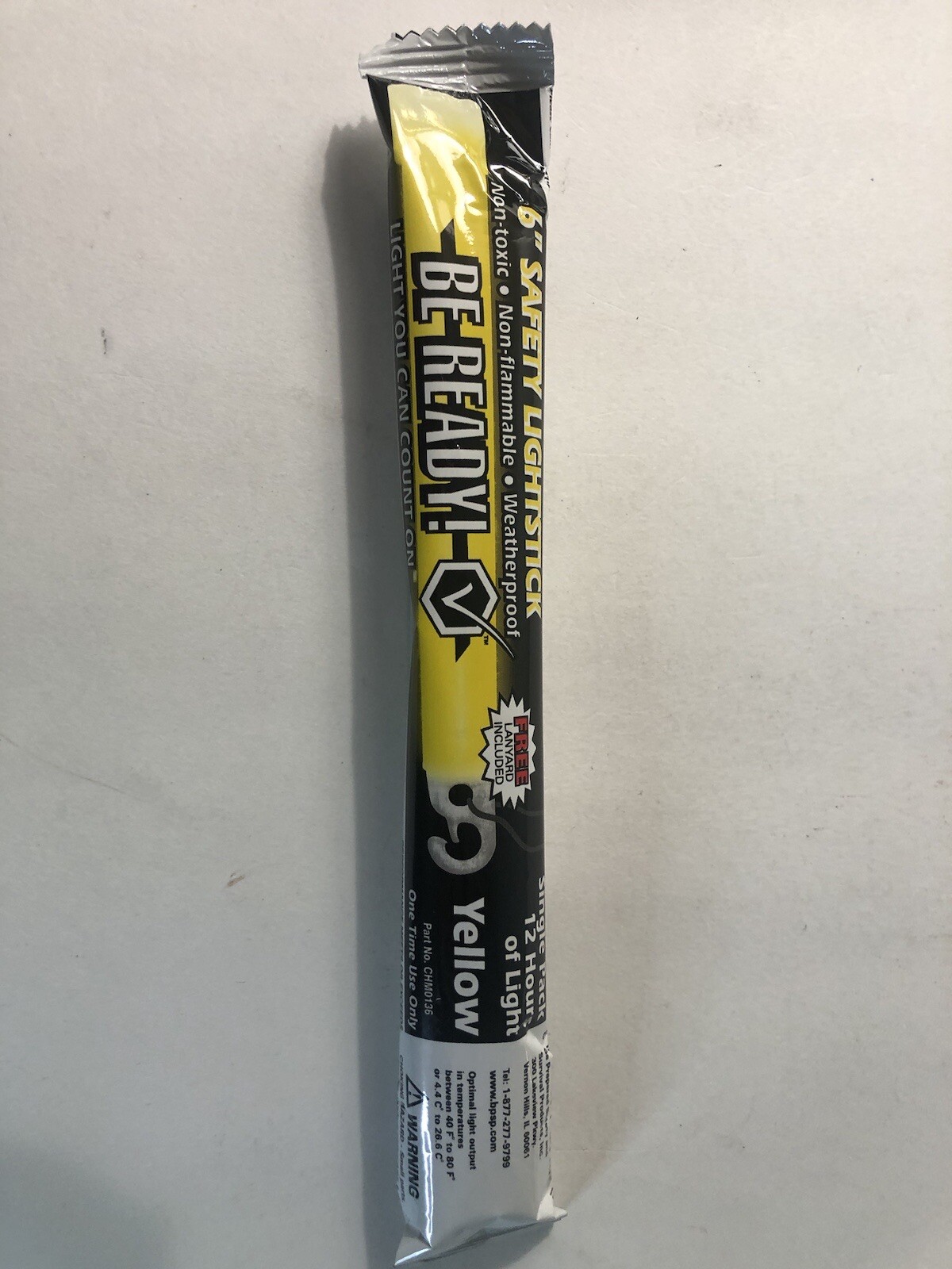 6″ Yellow Lightsticks (Pack of 10), BP-9-60074, 12 hours, Be Ready!