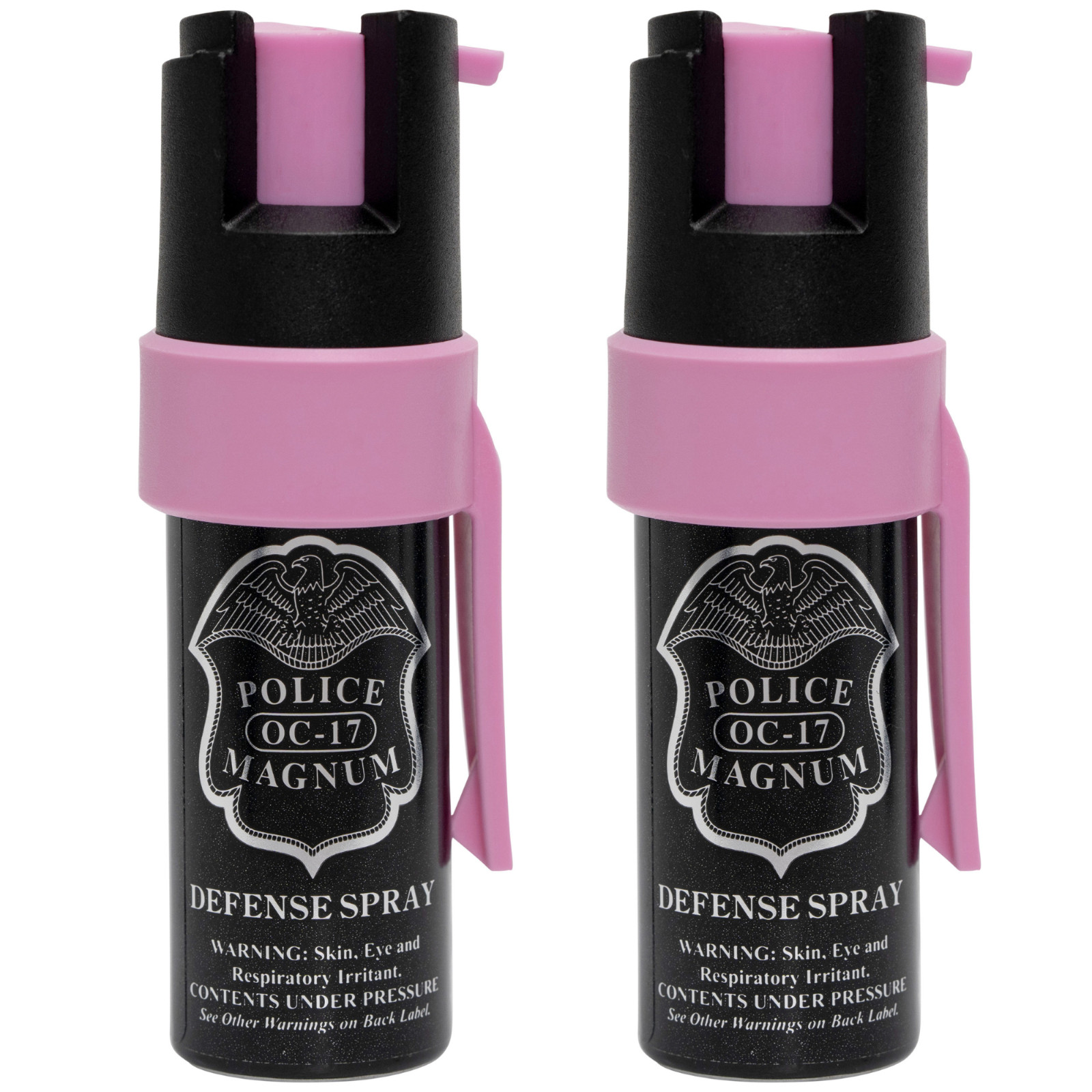 Police Magnum pepper spray USA self defense security 2 pack 1/2oz Pocket Clips