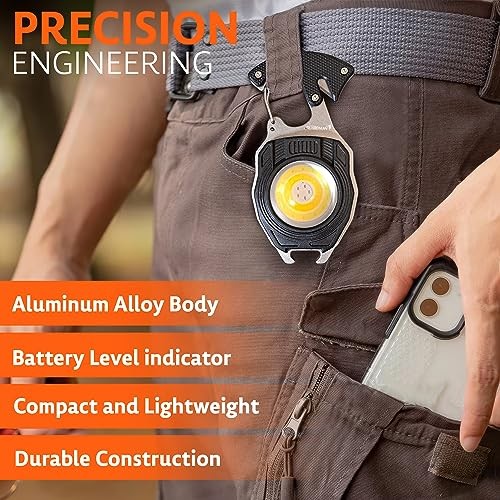 Father’s Day Gift for Dad – LED Flashlight Multitool Keychain with 1 Pack