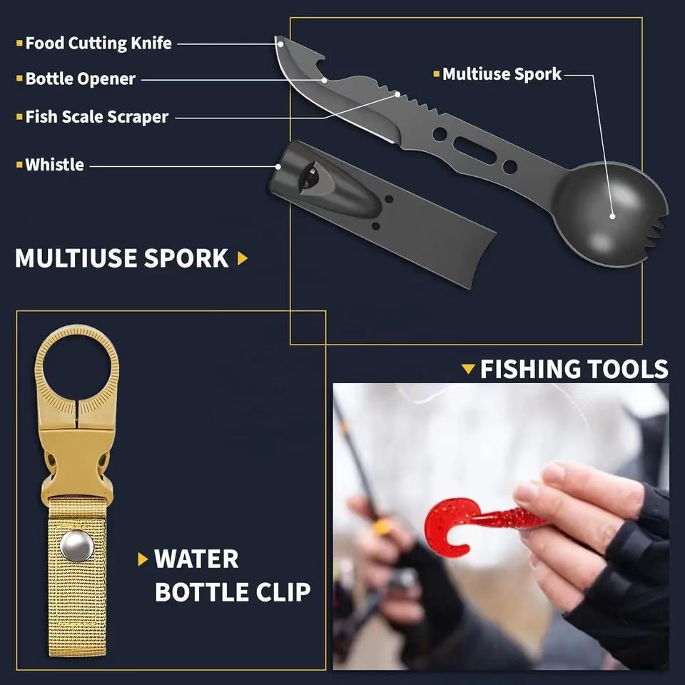 14Pcs Multi-Function Outdoor Wilderness Survival Gear Kit