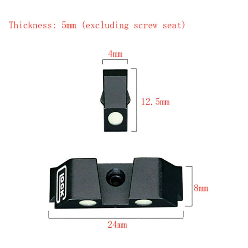 GLOW In The Dark NIGHT Sights For Glock Luminous Front And Rear Sight