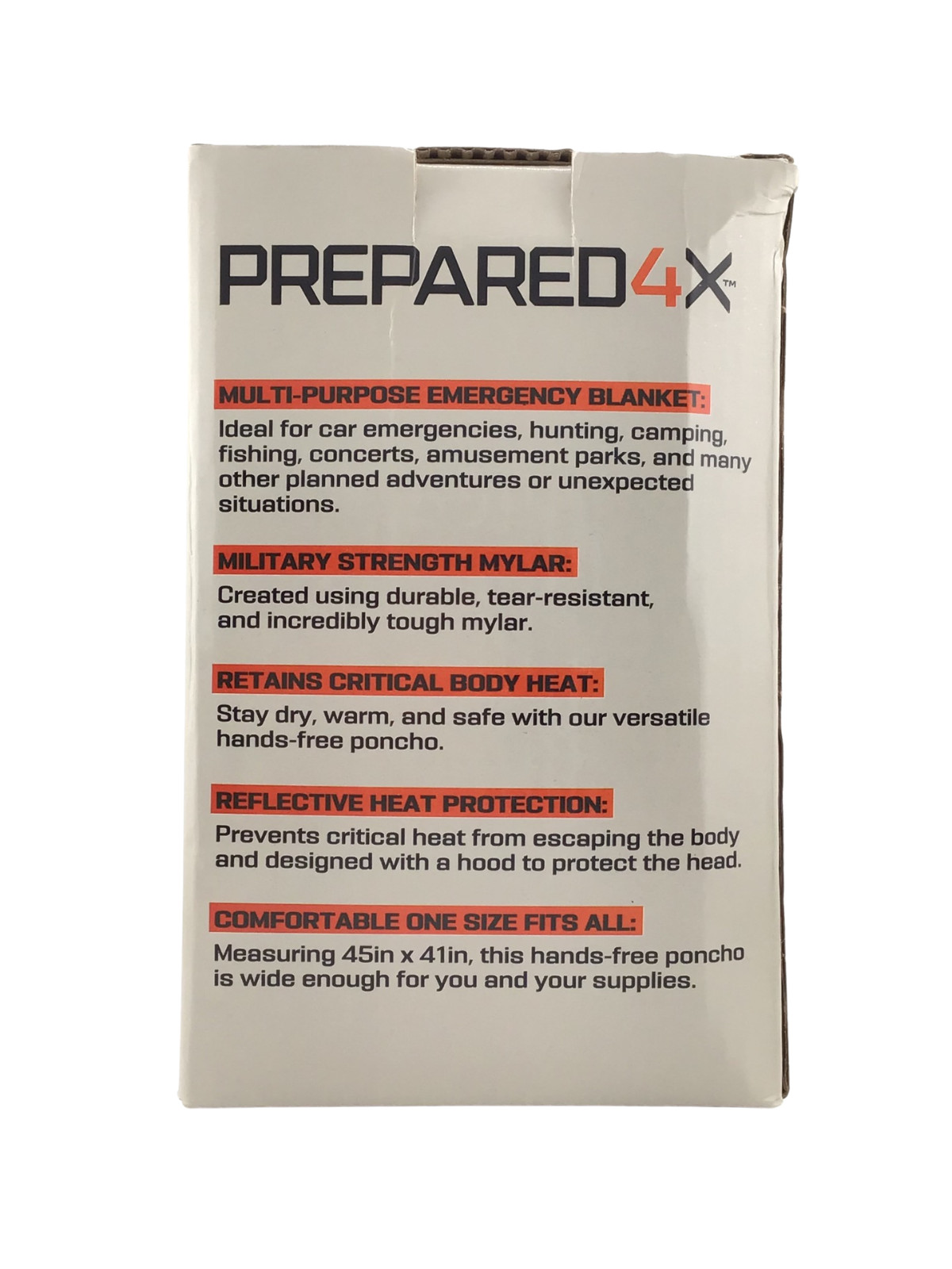 PREPARED4X – 4 ct Emergency Ponchos Grey Camo Multi-Usage FAST FREE SHIPPING