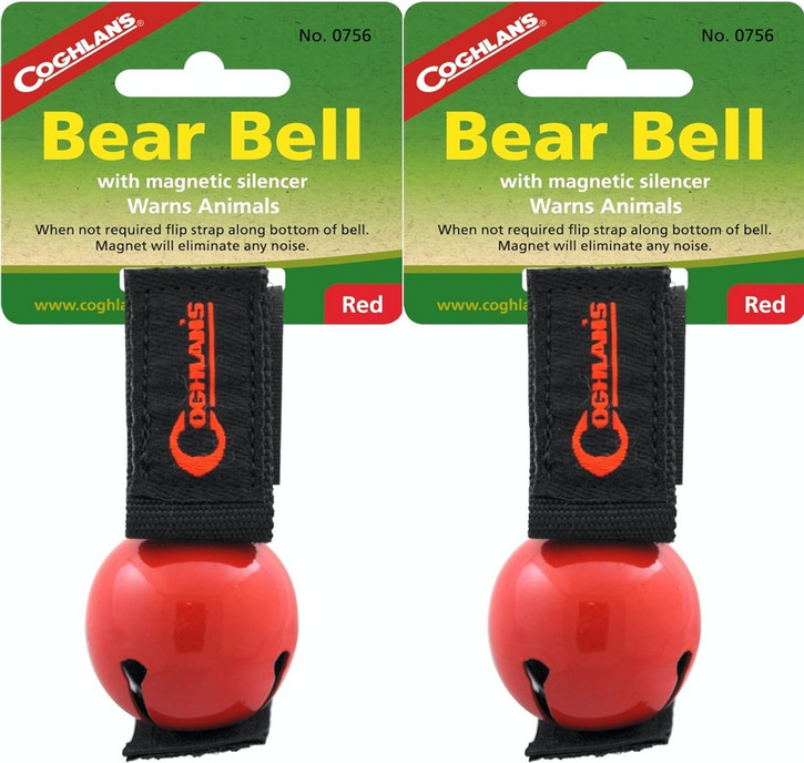 Coghlan’s Bear Bell with Magnetic Silencer – Red (2-Pack)