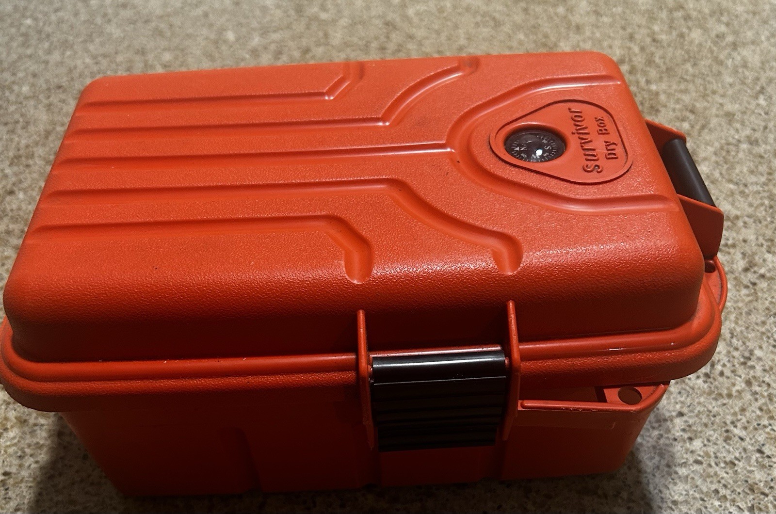 Survivor Dry Box Orange with O-Ring Seal Built in Compass Travel Camping Fishing