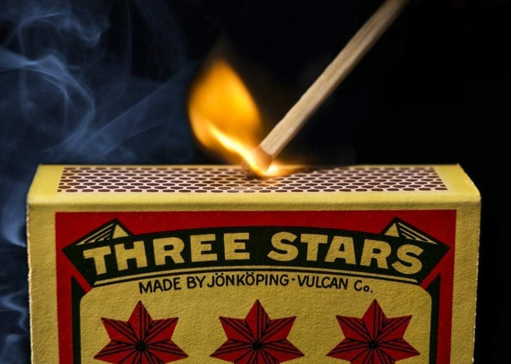 Swedish Camping Matches Three Stars Safety Matches 100 small boxes new