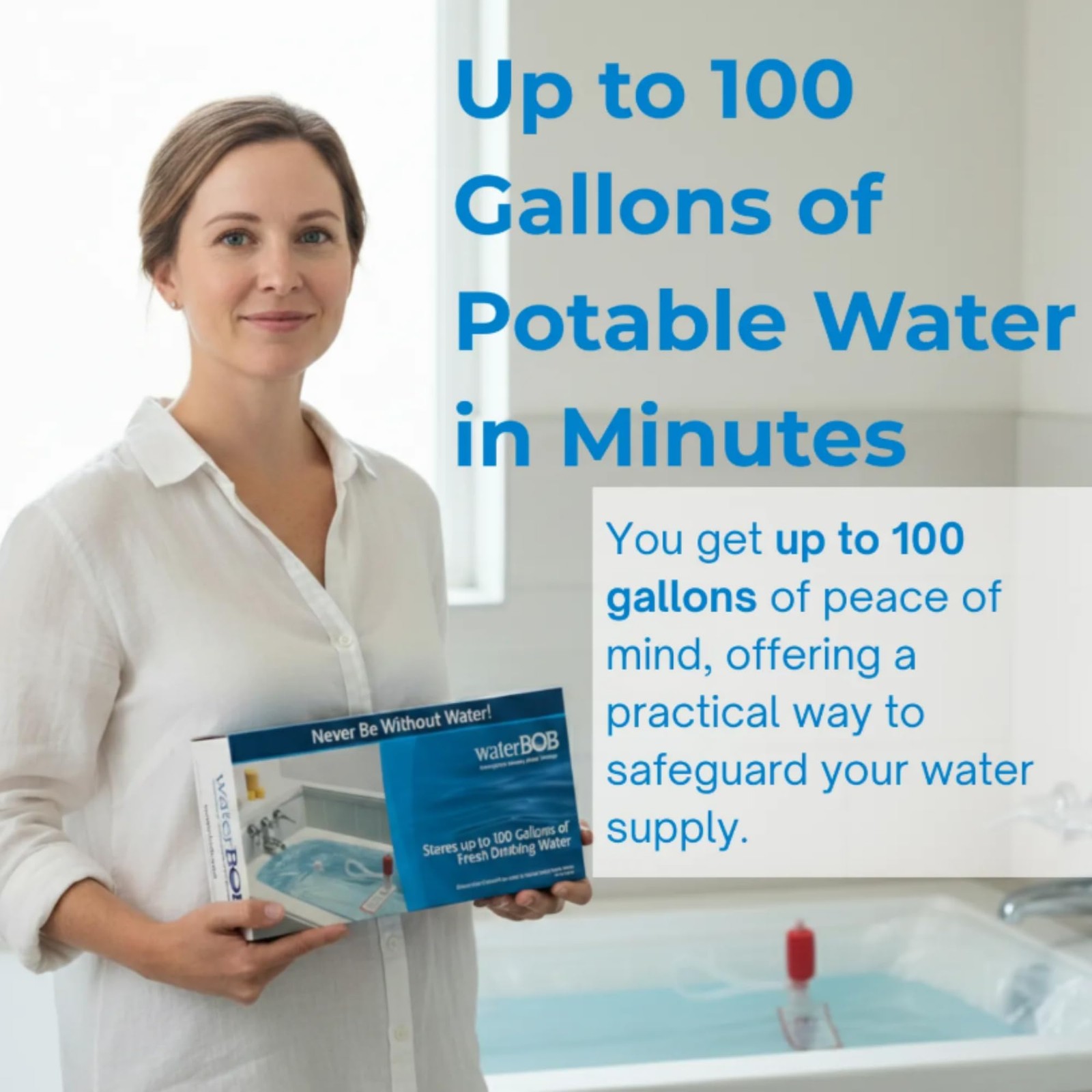 waterBOB Bathtub Emergency Water Storage Bladder Up To 100 Gallon Capacity – …