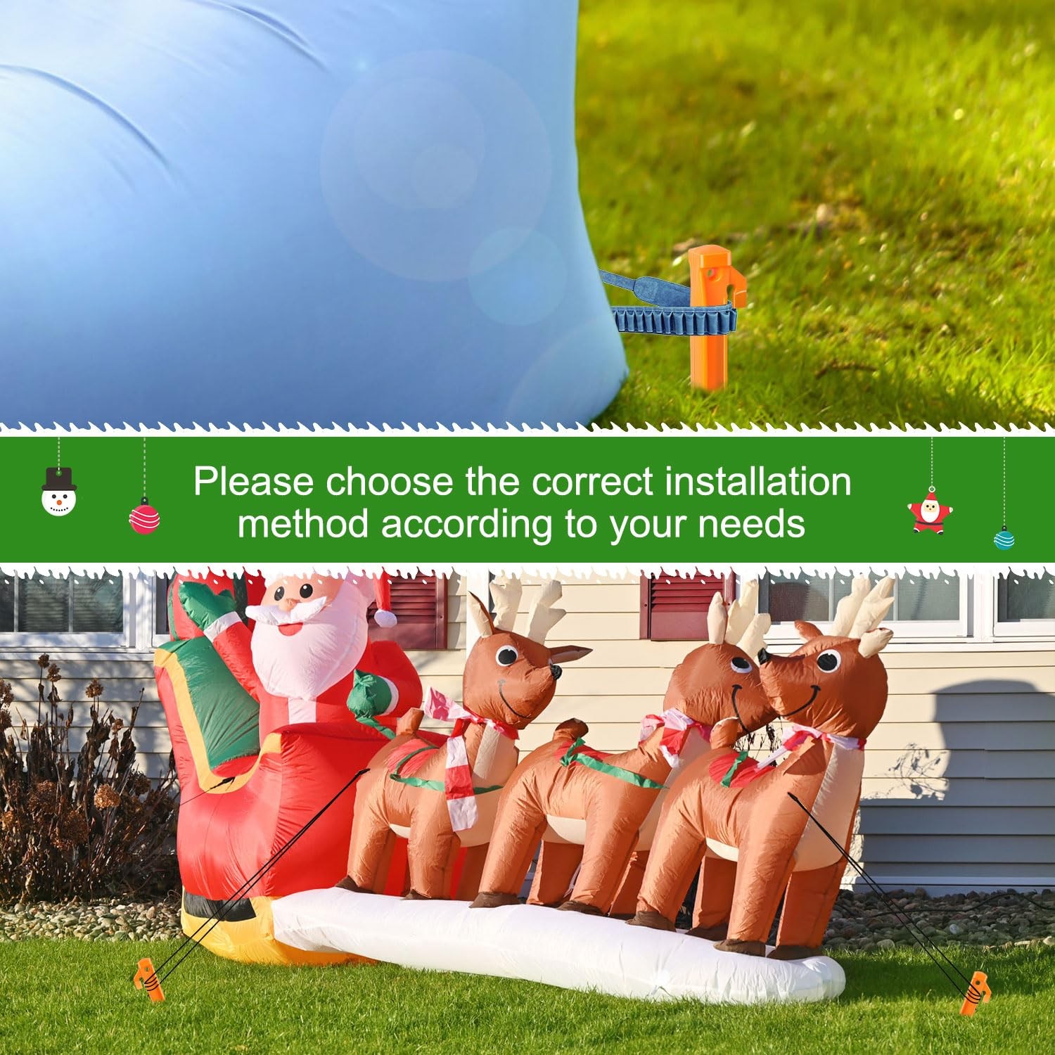 Plastic Inflatable Stakes Set for Halloween Christmas Holiday Orange