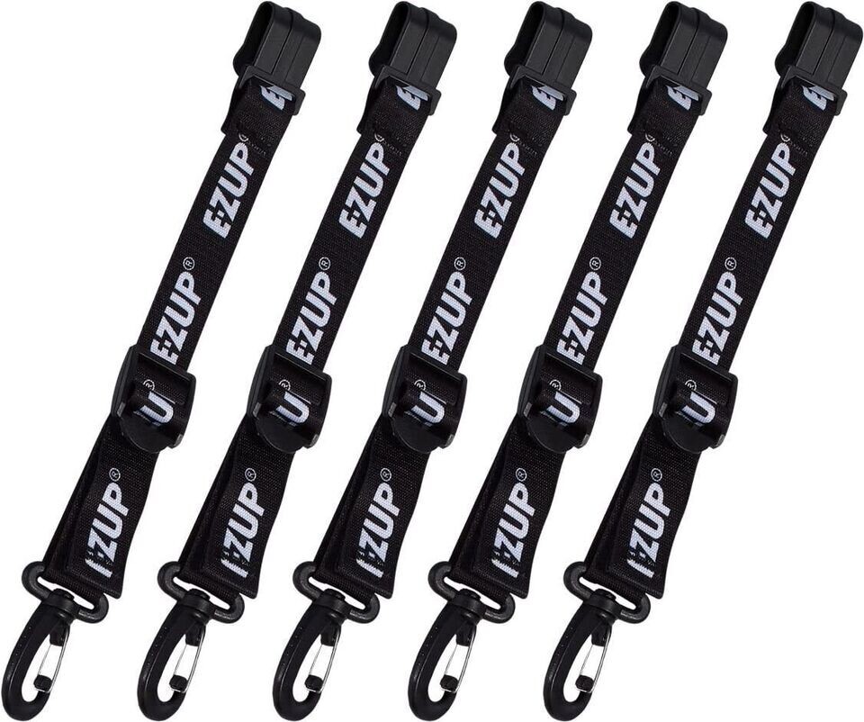 5 E-Z UP Canopy Hanging Clips Set of 5 Black Tent Hanging Clips Max length 15″ 5