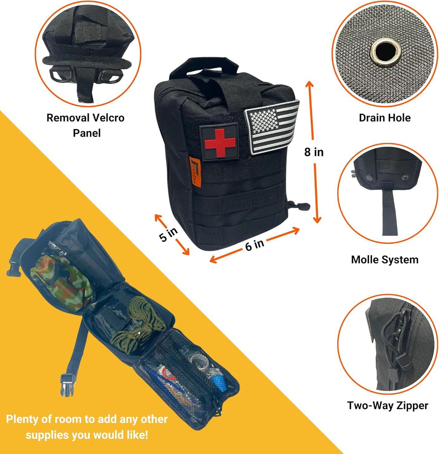 Emergency Survival Kit, 175Pcs Survival Gear First Aid Kit with Molle System Com