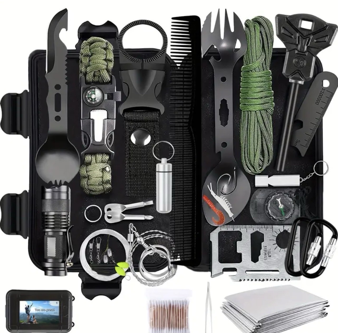 258 PCS Survival Gear Kit Camping Emergency Equipment Outdoor Tools Gift for Men