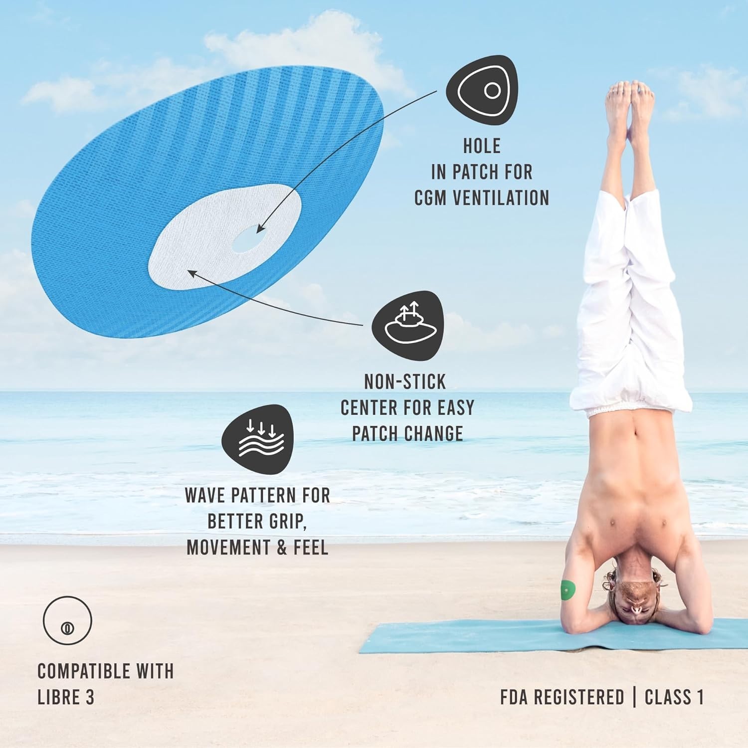 Freestyle Libre 3 Sensor Covers 20pk – Breathable, Sweatproof, Secure Hold, 1…