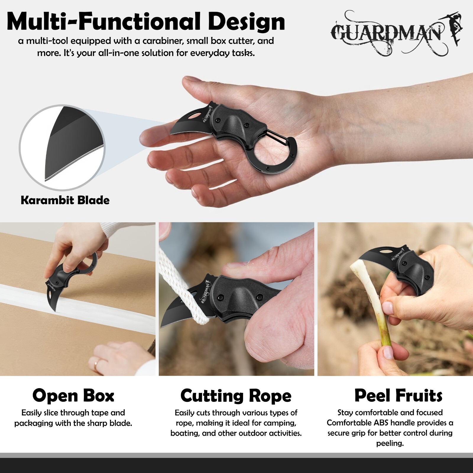 20 Small Pocket Carabiner Knife Foldable Survival Karambit Mini Sharp Blade Clip