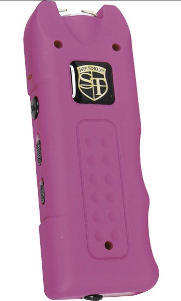 POLICE GREEN Rechargeable LED Stun Gun + Case PERSONAL ALARM WOMEN Self Defense