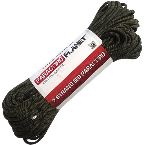 Olive Drab 100′ 550 Paracord Mil Spec Type III 7 Strand Parachute Cord 100 ft