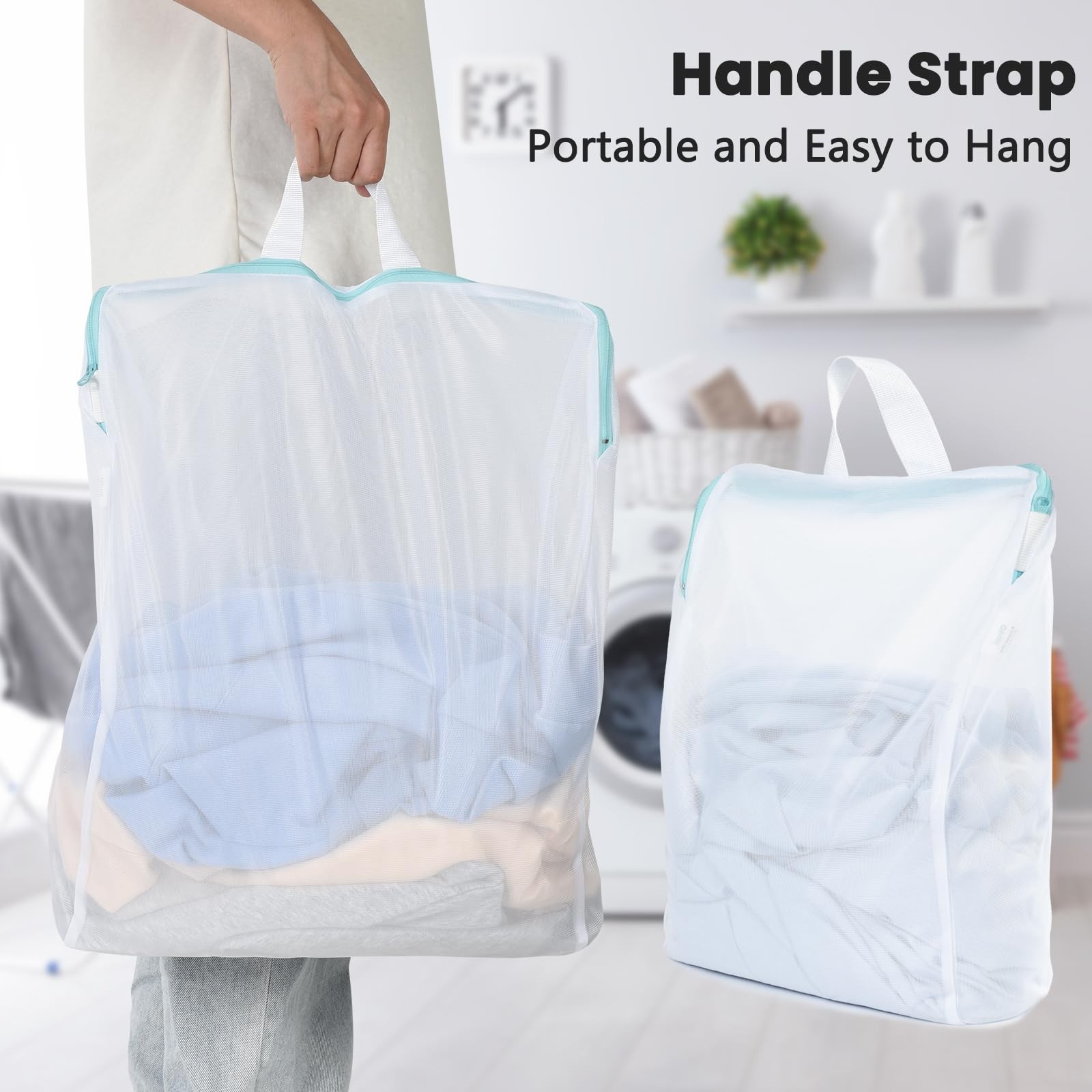OTraki 12×16 Inch Mesh Laundry Bag 2 Pack Small Lingerie 12 x 16 inch, White