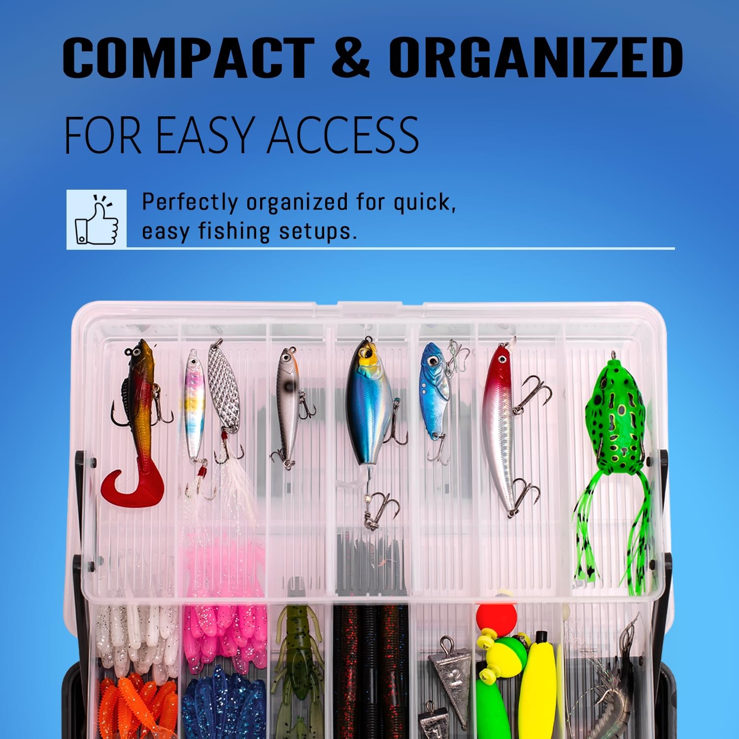 Vipfish 448-Pcs Fishing Lures Kit – Complete Large 448PCS-Black, 448PCS-Black
