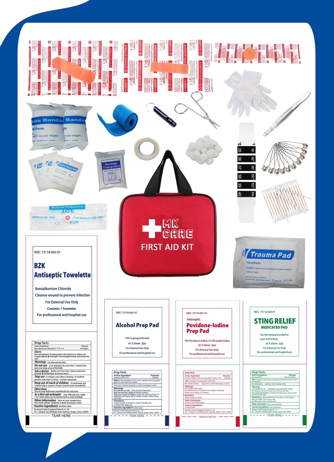 220 Pieces First Aid Kit All Purpose – Emergency Kit – Kits and adults