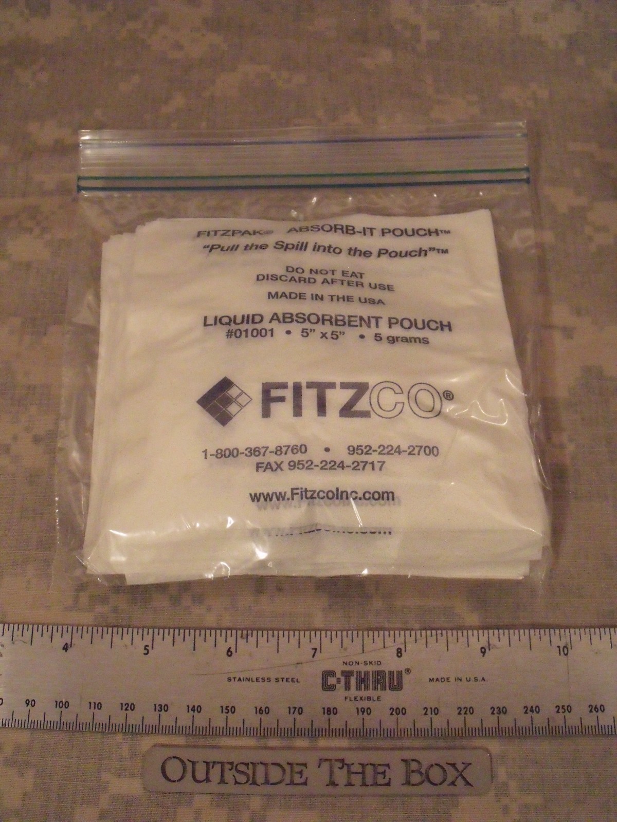 Emergency/Survival: (25 Pack) Liquid Absorbent Pouch, 5″x5″, US Military Surplus