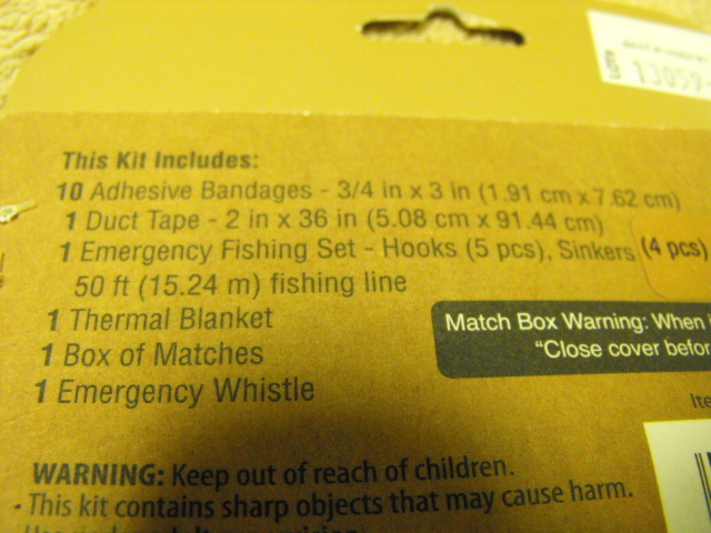 15 Pieces Survival kit, Water Resistant bag, First aid kit, Survival tools, Fish