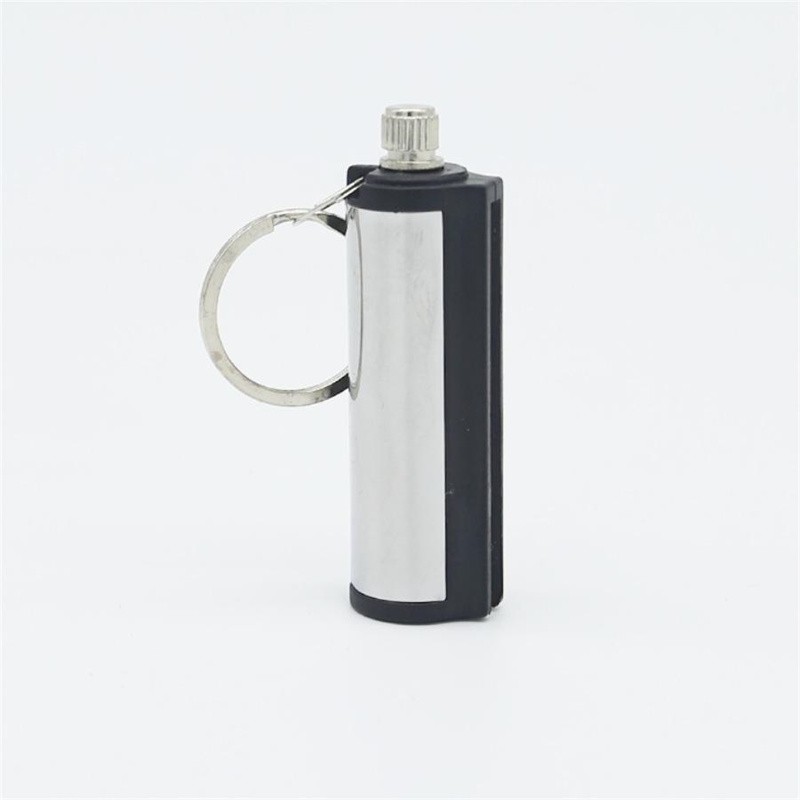 Stainless Steel Silver Match Lighter Keychain Outdoor Emergency Tool Mini