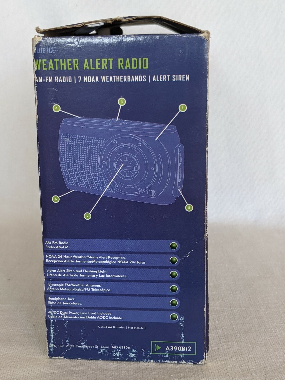 GPX A390 Weather Alert Radio! NOAA STORM ALERTS! Siren, Flashing Light! AM/FM