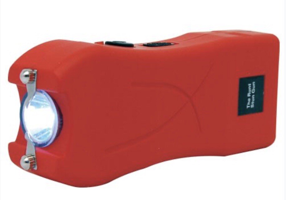 Max AMPERAGE Women Mini Stun Gun 911 RED 80 MV Rechargeable With LED Flashlight