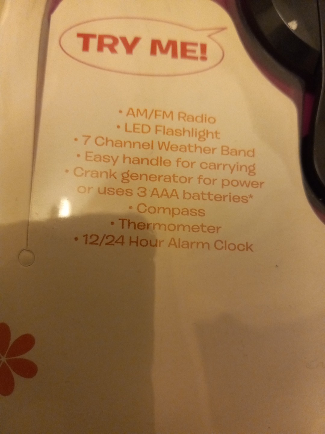 Limited Too – NEW Weather Band Radio Emergency Power Generator Sealed Pack