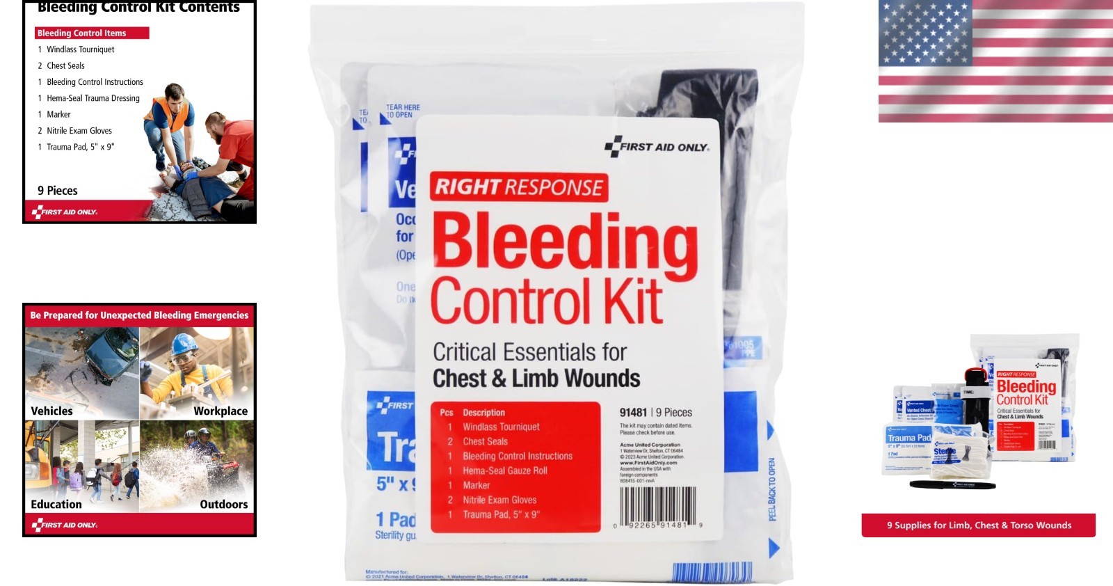 Essential First Aid Bleeding Control Kit: Tourniquet & Trauma Care in One Bag