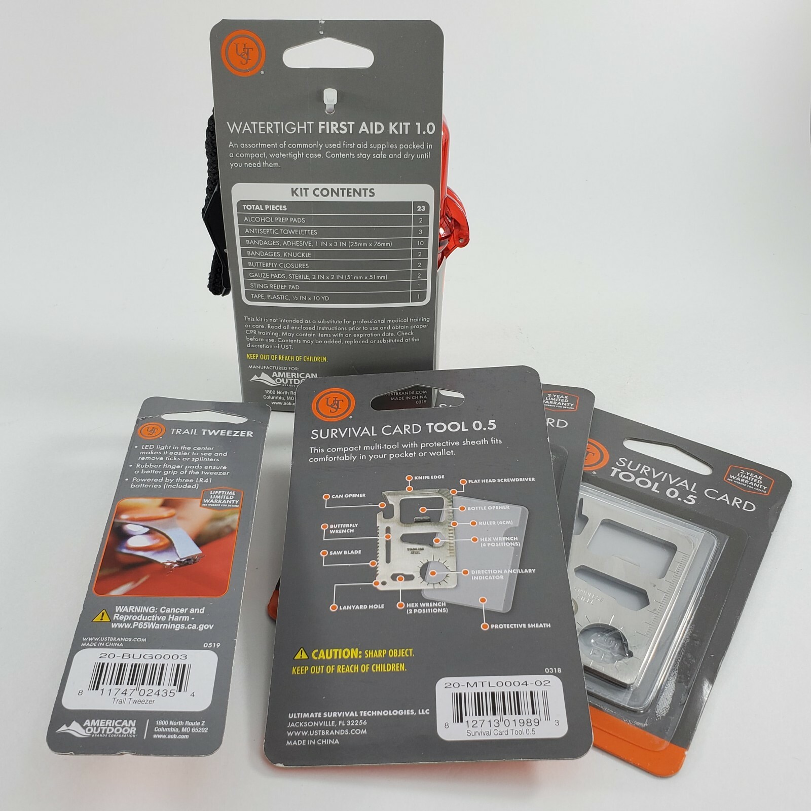 🆕 Survival! Watertight First Aid Kit 1.0 + Trail Tweezer + 3 Cards Tool! Fast!