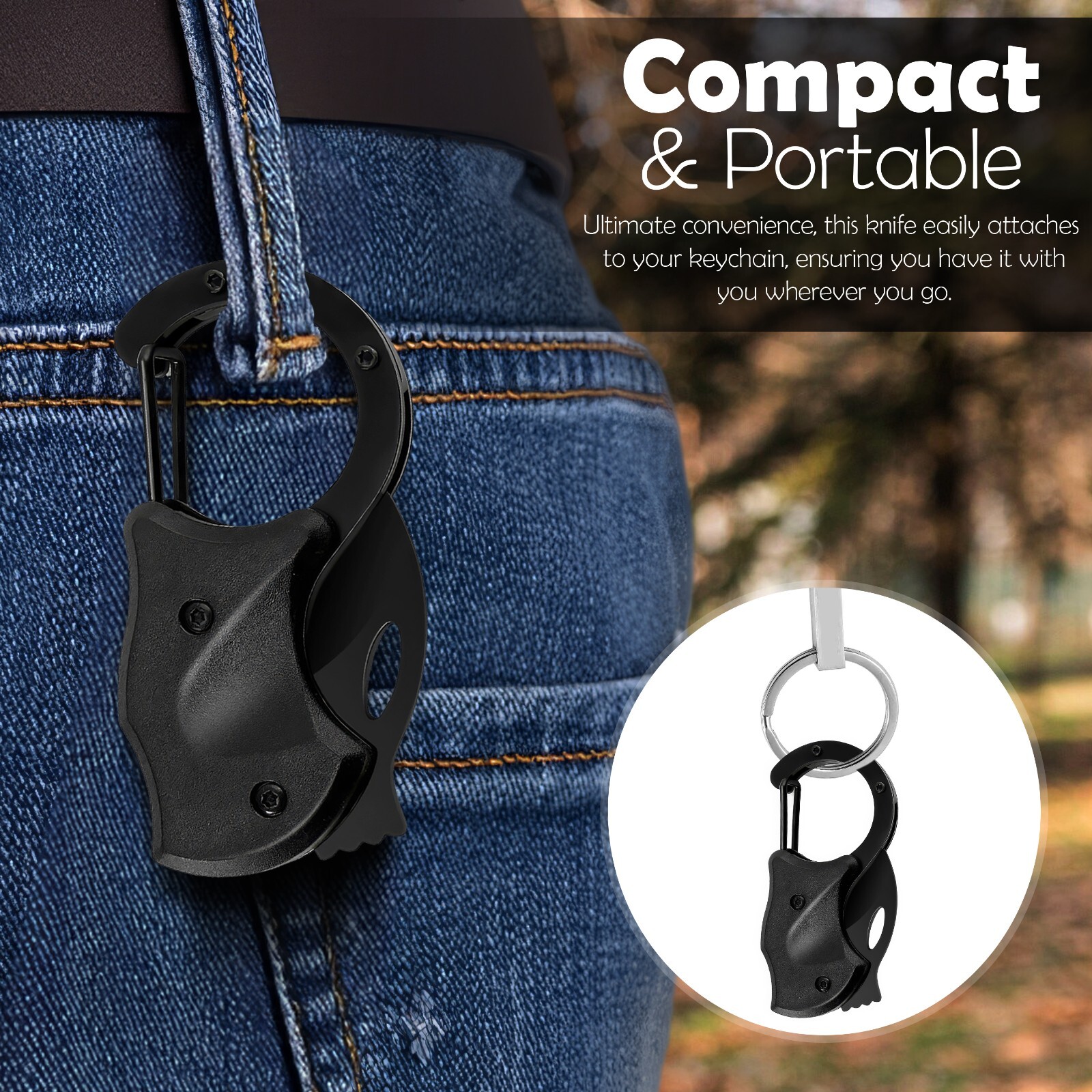 20 Small Pocket Carabiner Knife Foldable Survival Karambit Mini Sharp Blade Clip